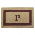 Nedia Home Nedia Home 02023P Single Picture - Brown Frame 22 x 36 In. Heavy Duty Coir Doormat - Monogrammed P O2023P